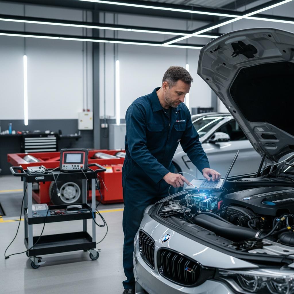 Infographic showing the main goals of chip tuning: increasing power, reducing consumption, improving response, and adapting to hardware